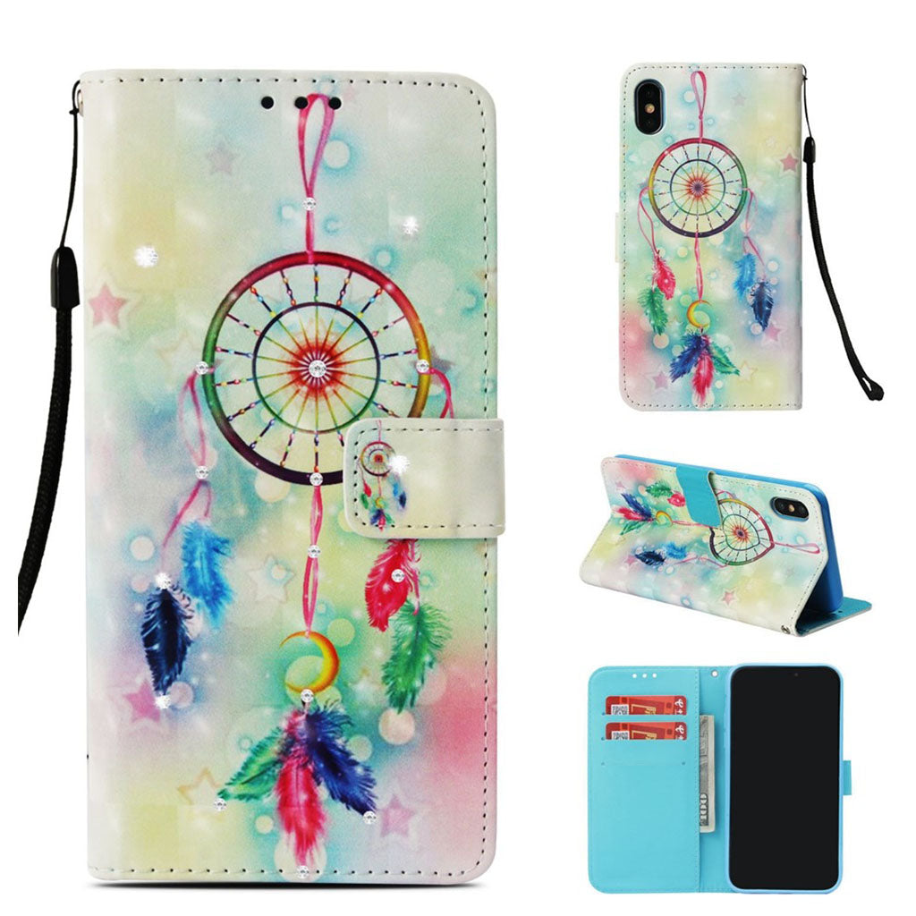 Rhinestone leather wallet case for iPhone XS Max